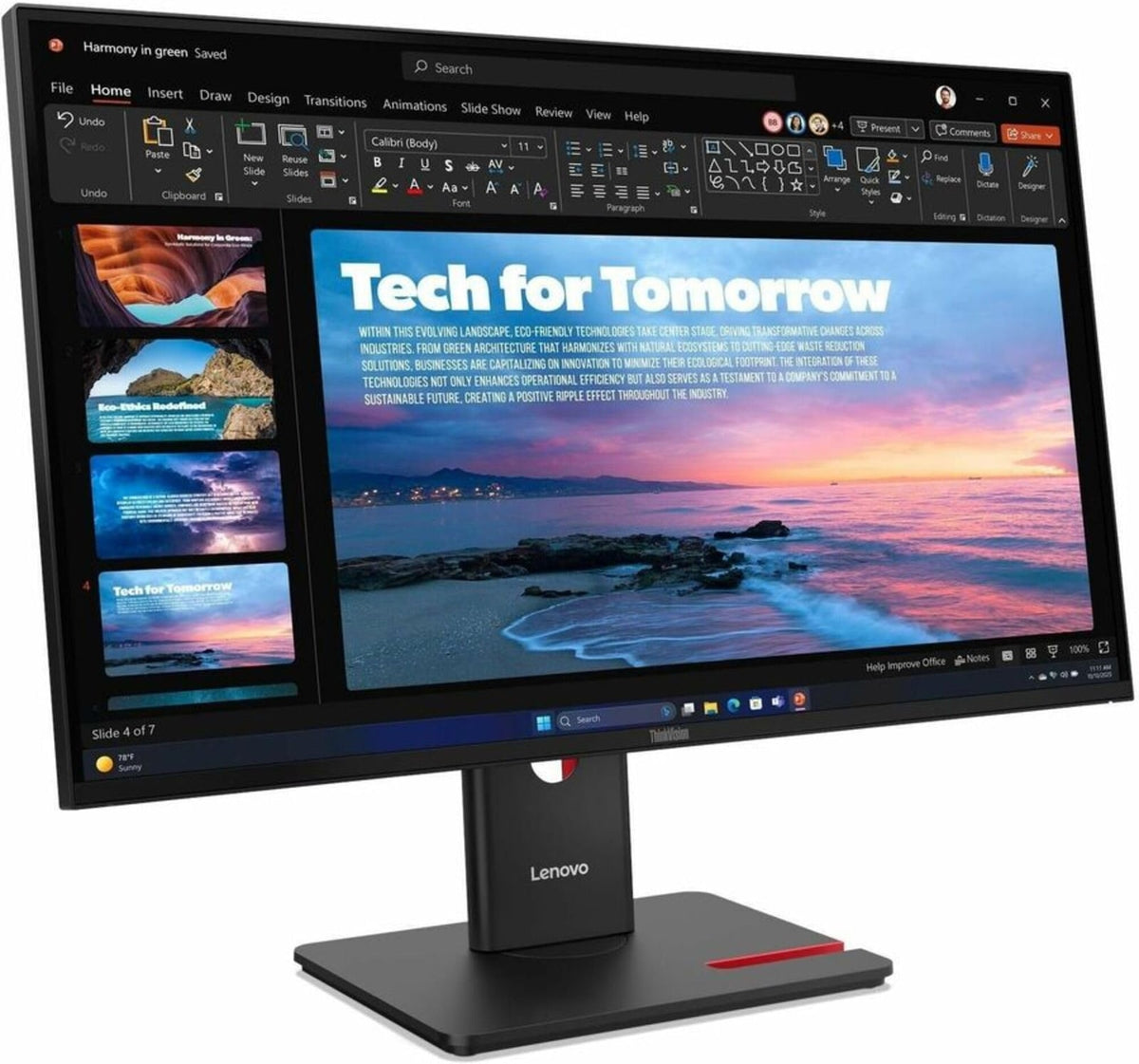 Lenovo T27QD-40 27" Monitor QHD IPS AG Resolution 2560 x 1440 Lift Max 155mm Swivel Angle +45° / -45° Pivot -90° / 90° Refresh (64AAGAR2MY) product image