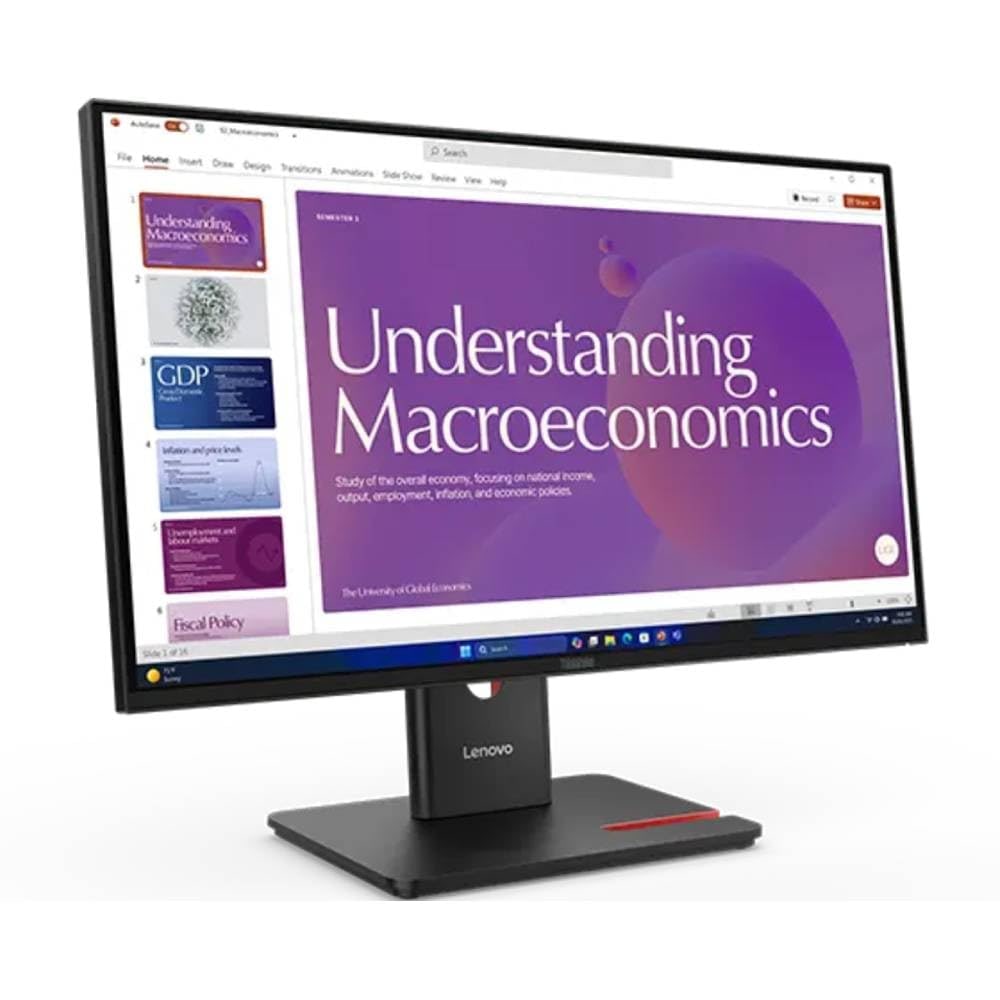 Lenovo T24D-40 23.8" AG IPS FHD Resolution 1920 x 1080 Lift Max 155mm Swivel Angle +45° / -45° Pivot -90° / 90° Integrated (64B9GAR1MY) product image