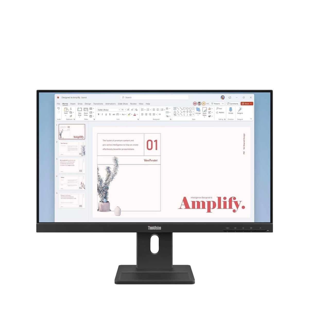 Lenovo E24-40 23.8" Resolution 1920 x 1080 Lift Max 155mm Integrated Speakers pivot +/- 90° Swivel Angle +/- 360° Refresh Rate (64BAMAR1MY) product image