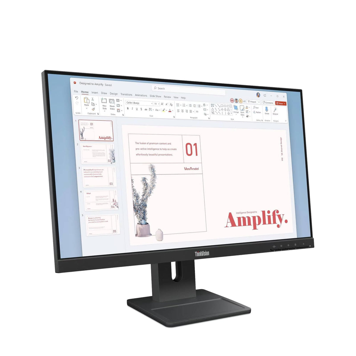 Lenovo E24-40 23.8" Resolution 1920 x 1080 Lift Max 155mm Integrated Speakers pivot +/- 90° Swivel Angle +/- 360° Refresh Rate (64BAMAR1MY) product image
