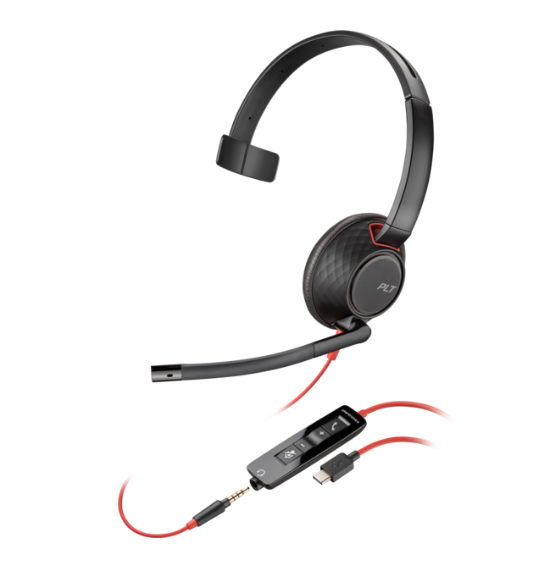 HP Poly (Plantronics) Blackwire 5210 5220 USB-C + 3.5mm plug Headset (2 Years Manufacture Local Warranty In Singapore)