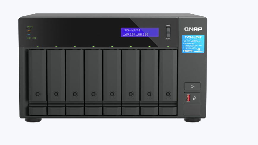 QNAP TVS-h874T-i9-64G 8-bay i9 CPU Thunderbolt 4 NAS (3 Years Manufacture Local Warranty In Singapore)