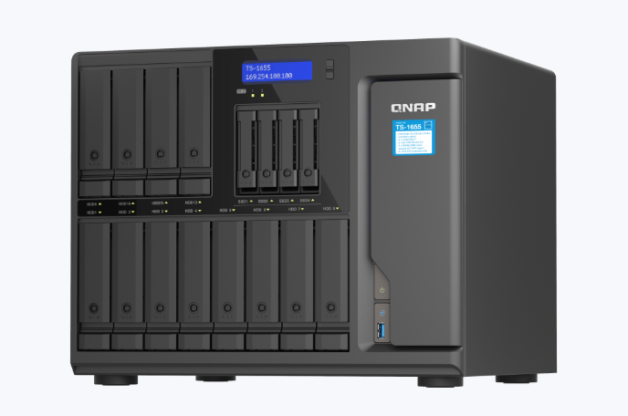 QNAP 12-bay 3.5 and 4-bay 2.5 8-core CPU 8GB RAM NAS (QN-TS-1655-8G) (3 Years Manufacture Local Warranty In Singapore)