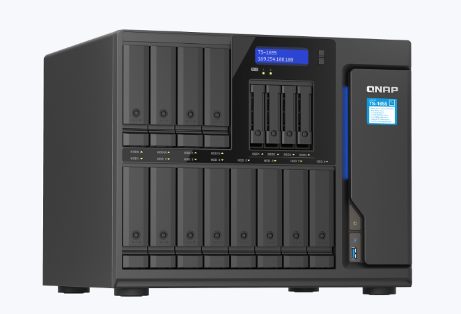 QNAP 12-bay 3.5 and 4-bay 2.5 8-core CPU 8GB RAM NAS (QN-TS-1655-8G) (3 Years Manufacture Local Warranty In Singapore)