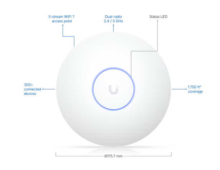Ubiquiti Wireless Access Point WiFi 7 Unifi  U7 Long Range U7-LR (2 Years Hardware Warranty)-Special Price While Stock Last