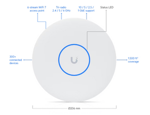 Ubiquiti Wireless Access Point WiFi 7 Unifi  U7 Pro XG (2 Years Hardware Warranty)-Special Price While Stock Last