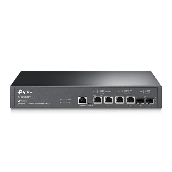 TP-LINK JetStream 6-Port 10GE L2+ Managed Switch with 4-Port PoE++ (TL-SX3206HPP) (3 Years Manufacture Local Warranty In Singapore)