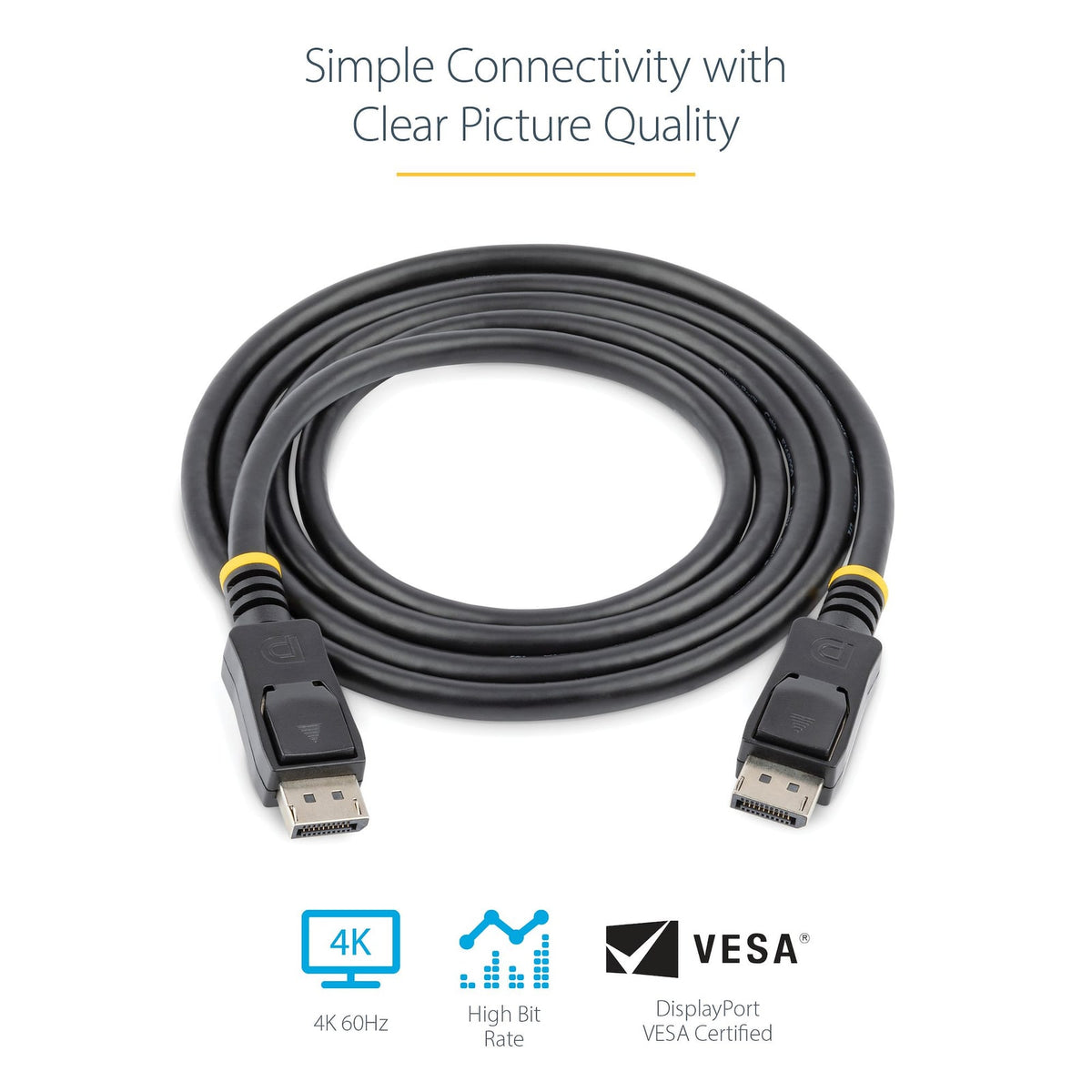 StarTech 50cm (1.6ft) DisplayPort 1.2 Cable - 4K x 2K Ultra HD VESA Certified (DISPL50CM) product image