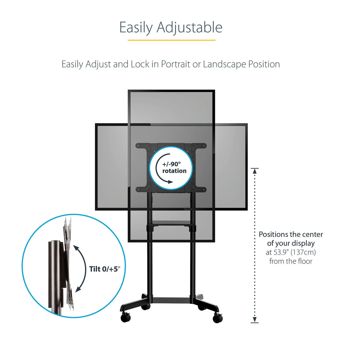 StarTech Mobile TV Cart/Stand 37-70in VESA Mount (MBLTVSTNDEC) product image