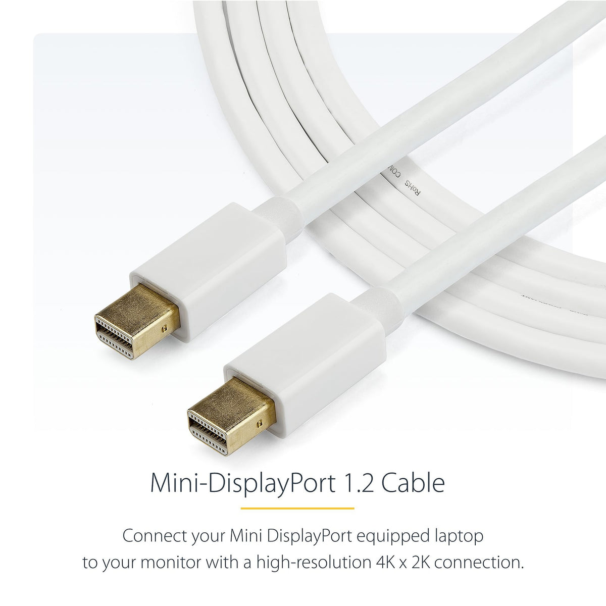 StarTech 2 m White Mini DisplayPort Cable - M/M (MDPMM2MW) product image
