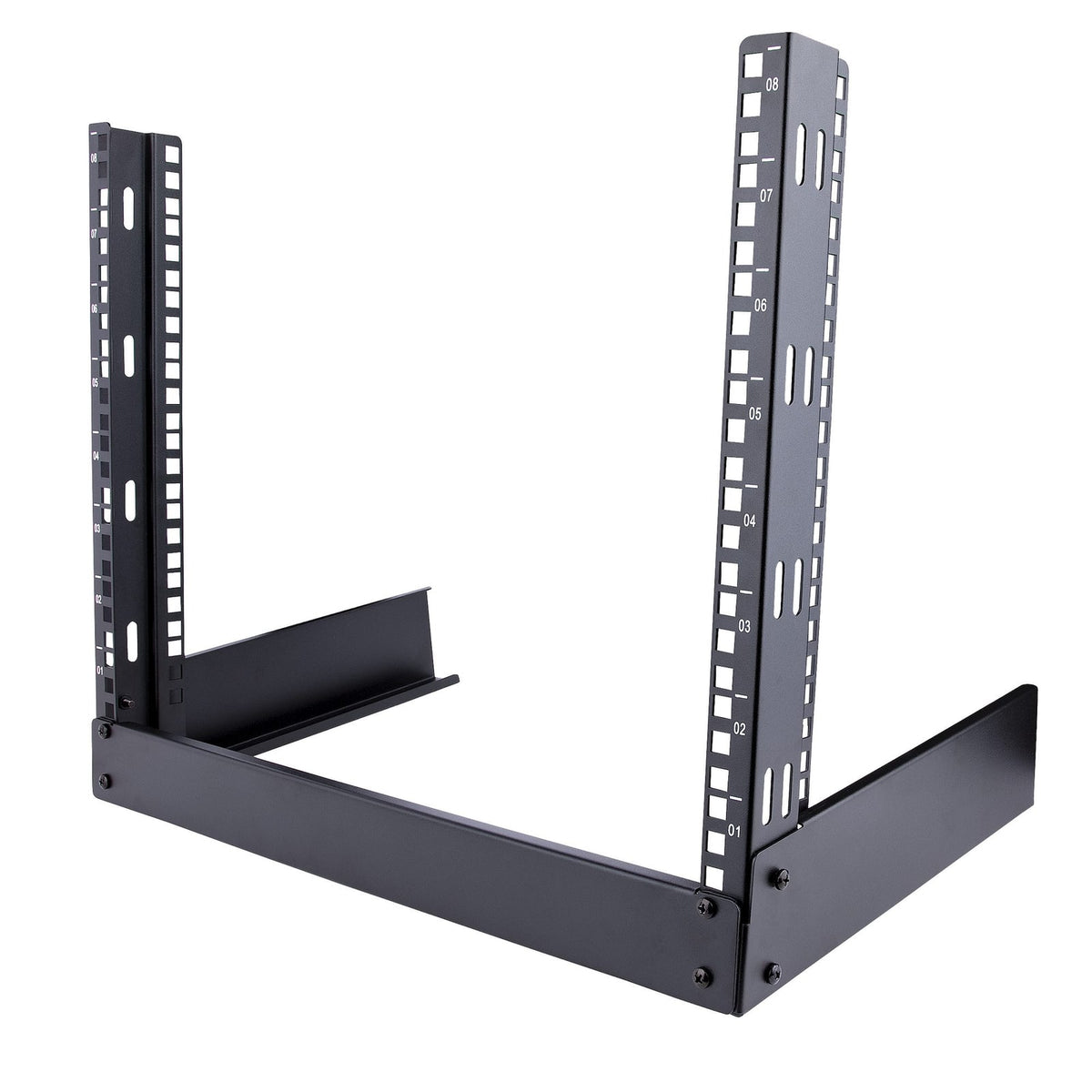 StarTech 2-Post 8U Desktop Server Rack, Small Open Frame 19in Computer Rack, Compact Network Rack for AV / Studio / Data / IT (RK8OD) product image