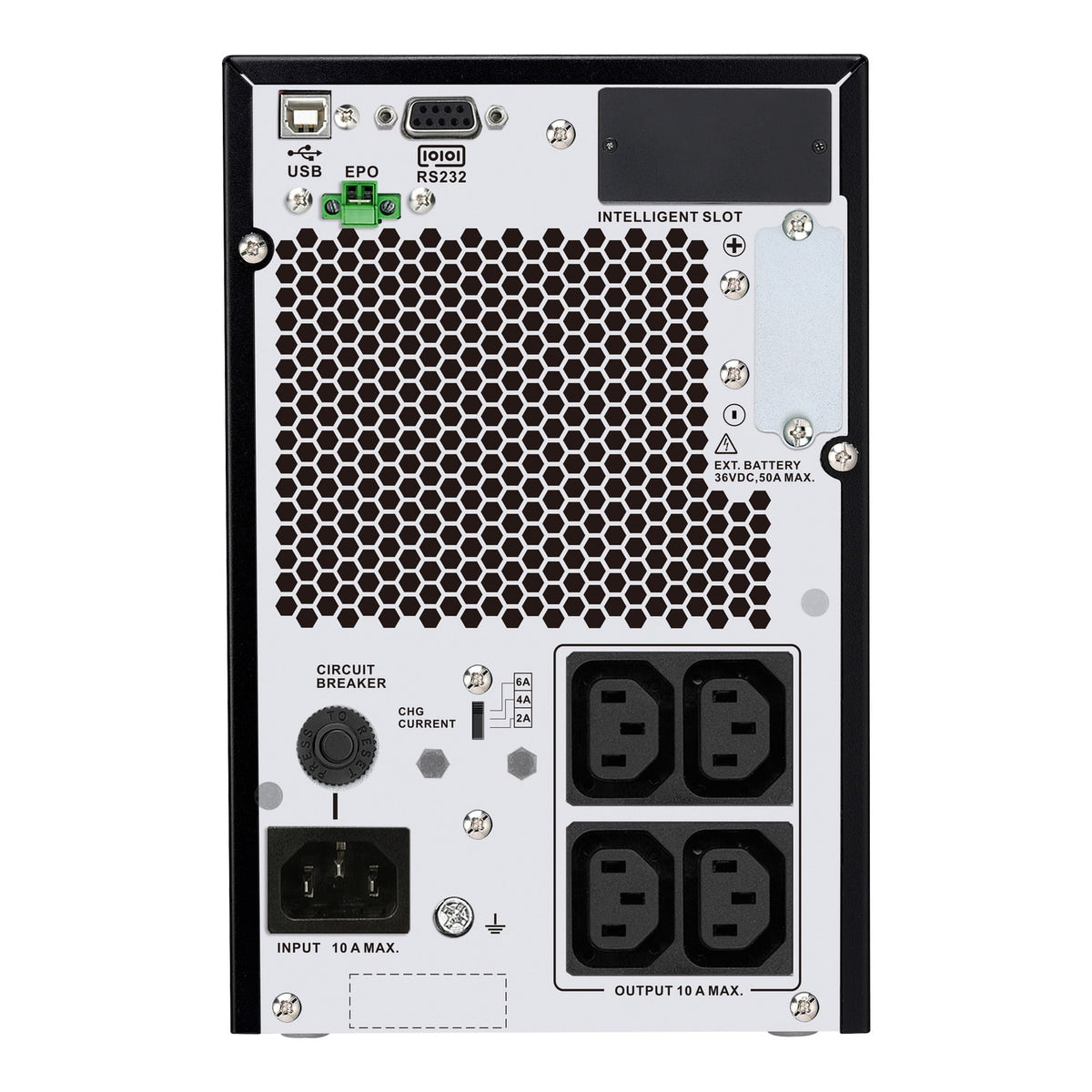 APC Easy UPS On-Line, 1000VA/900W, Tower, 230V, 3x IEC C13 outlets, Intelligent Card Slot, LCD, Extended runtime (SRV1KIL-E) product image