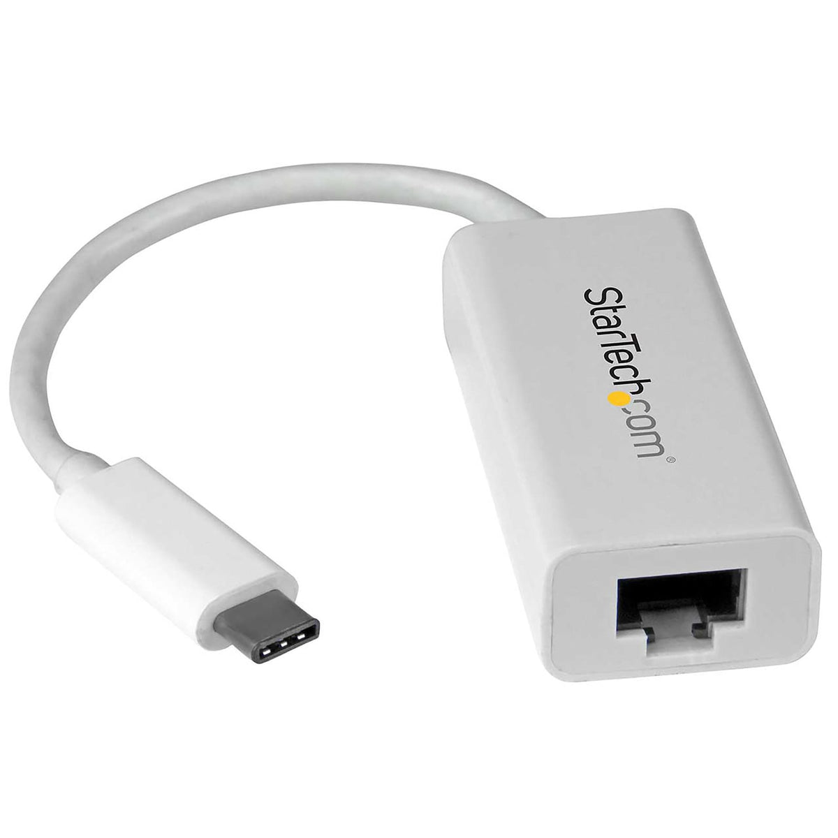 StarTech USB-C to Gigabit Ethernet Adapter, White, Thunderbolt 3 Compatible, Windows & Mac, RJ45 LAN Network Converter (US1GC30W) product image