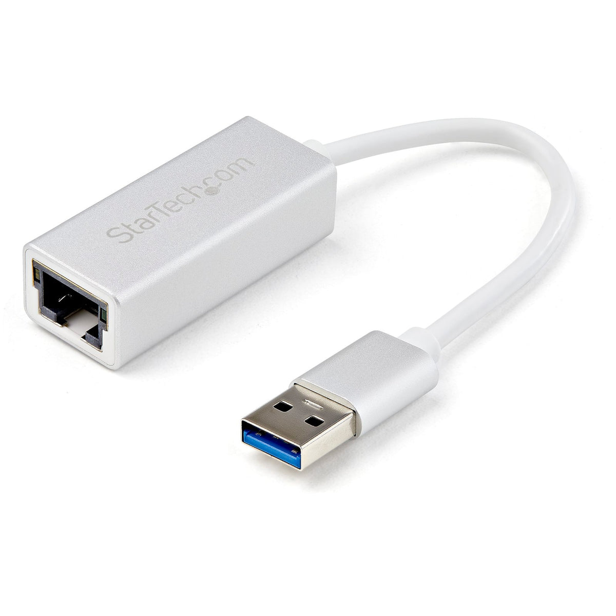 StarTech USB 3.0 to Gigabit Network Adapter, Silver, Sleek Aluminum Design for MacBook, Chromebook or Tablet, Native Driver (USB31000SA) product image