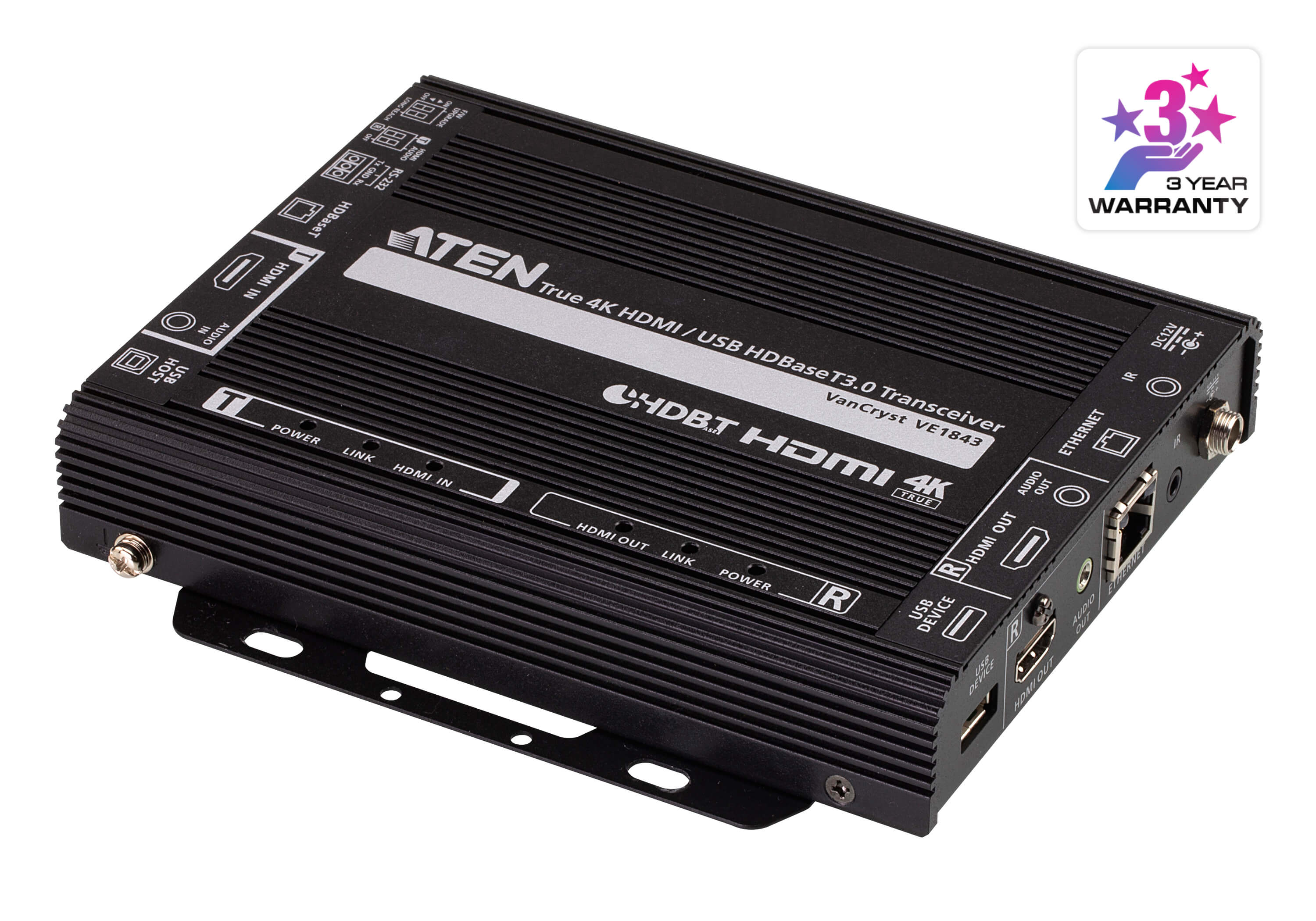 Aten True 4K HDMI / USB HDBaseT 3.0 Transceiver -VE1843 (3 Year Manufacture Local Warranty In Singapore)