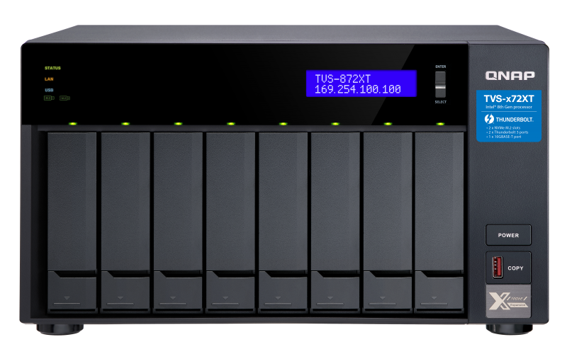 QNAP 8-Bay NAS, Intel core i5-8400T 6-core 1.7 GHz Processor(max 3.3GHz), 16GB Thunderbolt 3 (TVS-872XT-i5-16G) (2 Years Manufacture Local Warranty In Singapore) -EOL