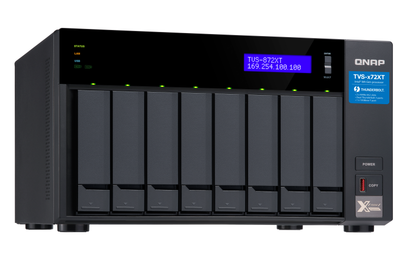 QNAP 8-Bay NAS, Intel core i5-8400T 6-core 1.7 GHz Processor(max 3.3GHz), 16GB  Thunderbolt 3 (TVS-872XT-i5-16G) (2 Years Manufacture Local Warranty In Singapore) -EOL