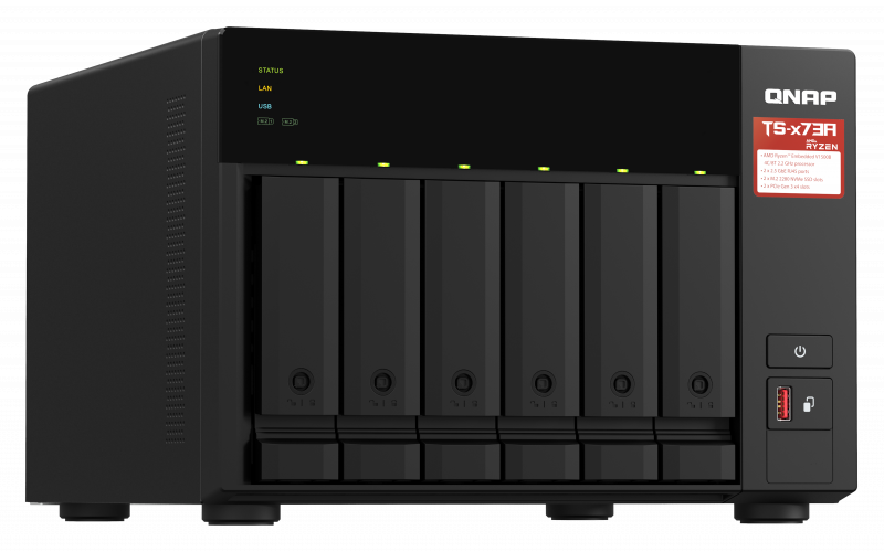 QNAP 6-bay NAS, AMD Ryzen V1000 series V1500B 4C/8T 2.2GHz, 8GB (QN-TS-673A-8G) (3 Years Manufacture Local Warranty In Singapore)