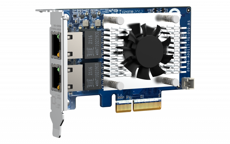 QNAP 2 x RJ-45 10gBe Ports PCIe 3.0 x 4 card. for NAS, PC & Servers (QXG-10G2TB) (2 Years Manufacture Local Warranty In Singapore)