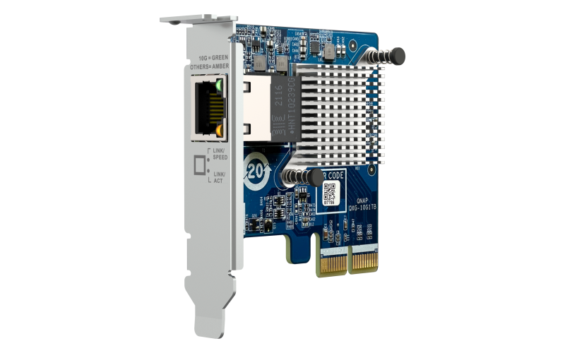 QNAP QXG-10G1TB Single-port (10Gbase-T) 10GbE network expansion card, PCIe Gen3 x4, Low-profile (QXG-10G1TB) (2 Year Manufacture Local Warranty In Singapore)