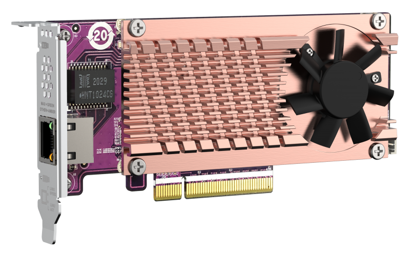 QNAP 2 x PCIe Gen3 NVMe SSD & 1 x 10GbE port expansion card (QN-QM2-2P10G1TB) (1 Year Manufacture Local Warranty In Singapore)