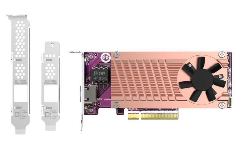 QNAP 2 x PCIe Gen3 NVMe SSD & 1 x 10GbE port expansion card (QN-QM2-2P10G1TB) (1 Year Manufacture Local Warranty In Singapore)