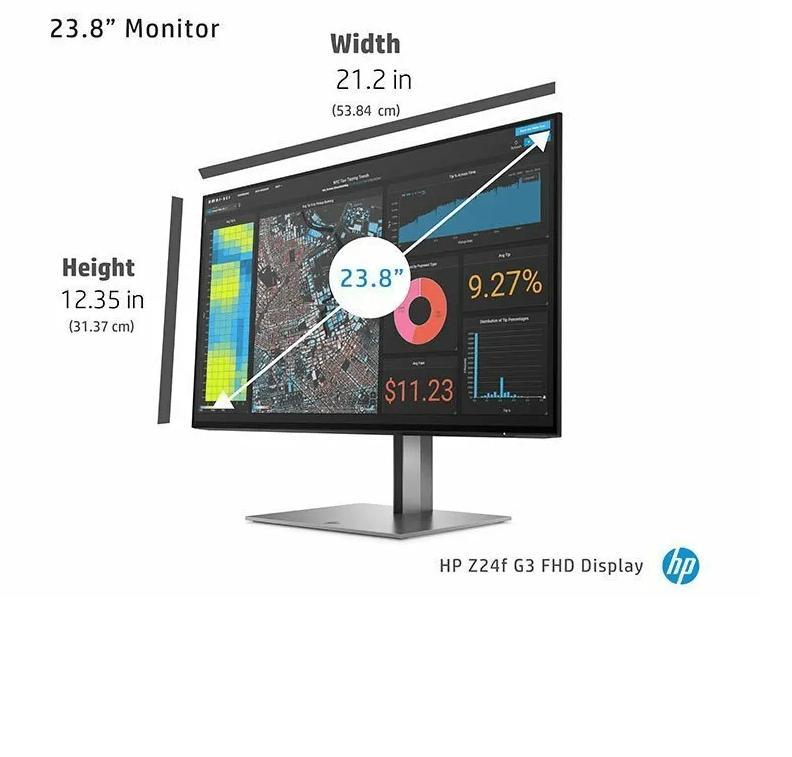 HP Z Display Z24F 23.8" FHD IPS LED Backlit 1920X1080 60Hz 16:9 300nits 1000:1 10M:1 10M:1 178/178 Viewing Angle Swivel Tilt Height Adjustable Pivot DP HDMI Monitor (3G828AA) (3 Years Manufacture Local Warranty In Singapore) -EOL