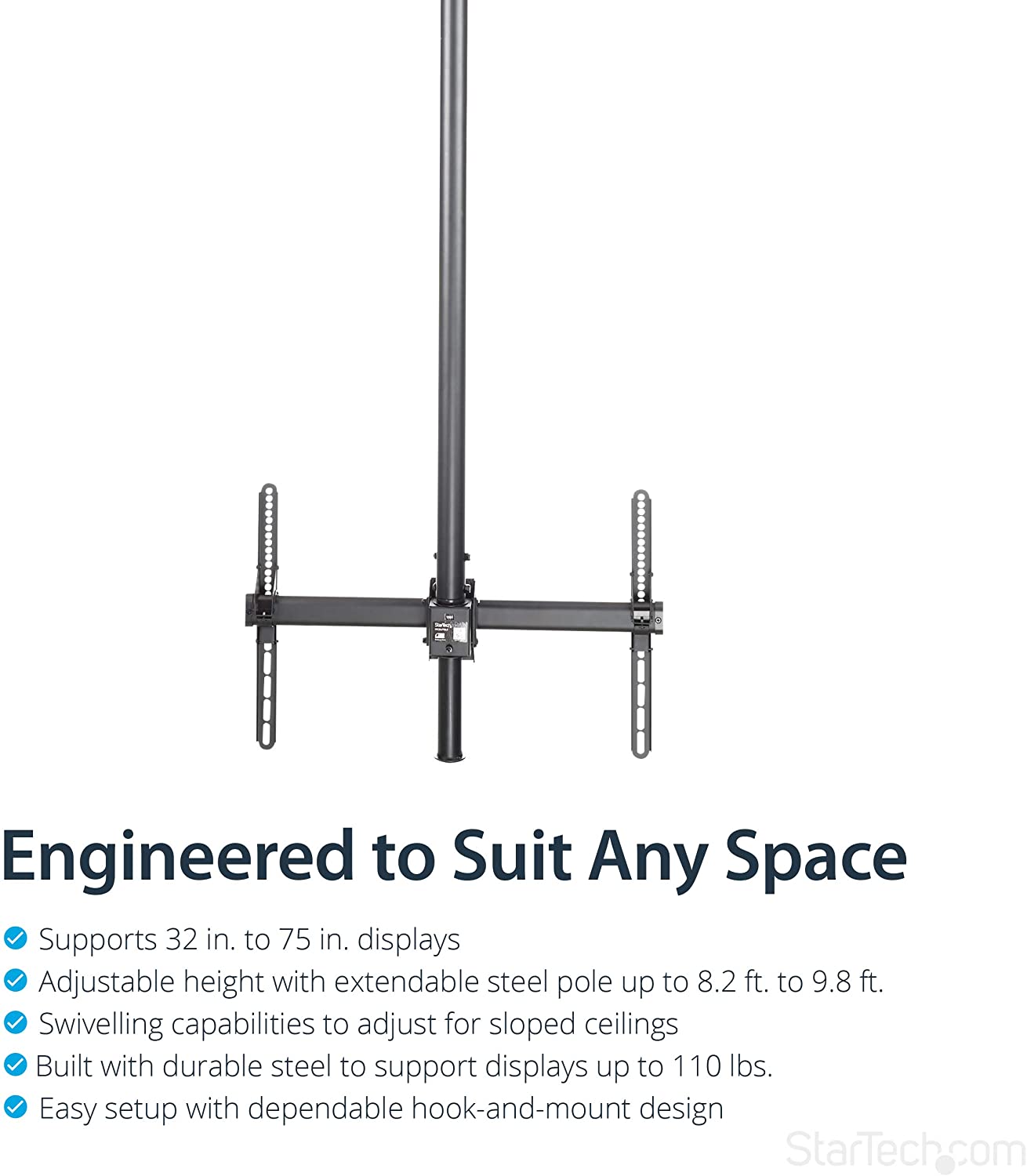 StarTech FLAT SCREEN TV CEILING MOUNT(FPCEILPTBSP) (5 Years Manufacture Local Warranty In Singapore)