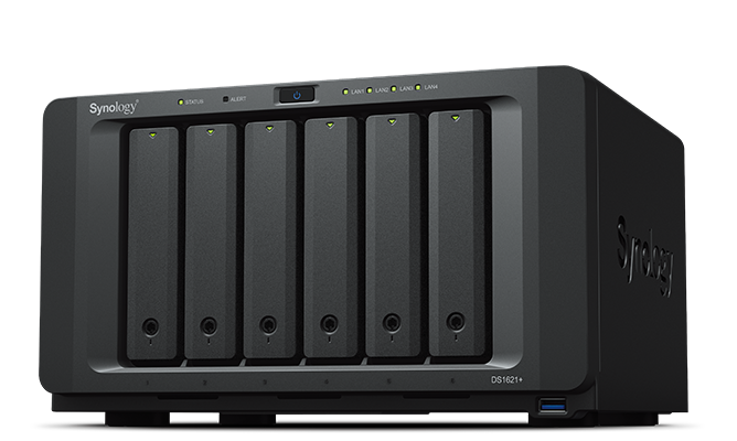 Synology NAS DS1621+ 6ベイ Synology DS1621+ 6Bay 2.2 GHZ QC 4GBDDR4 4x GBE 3x USB 3.2 Gen 1 2x eS
