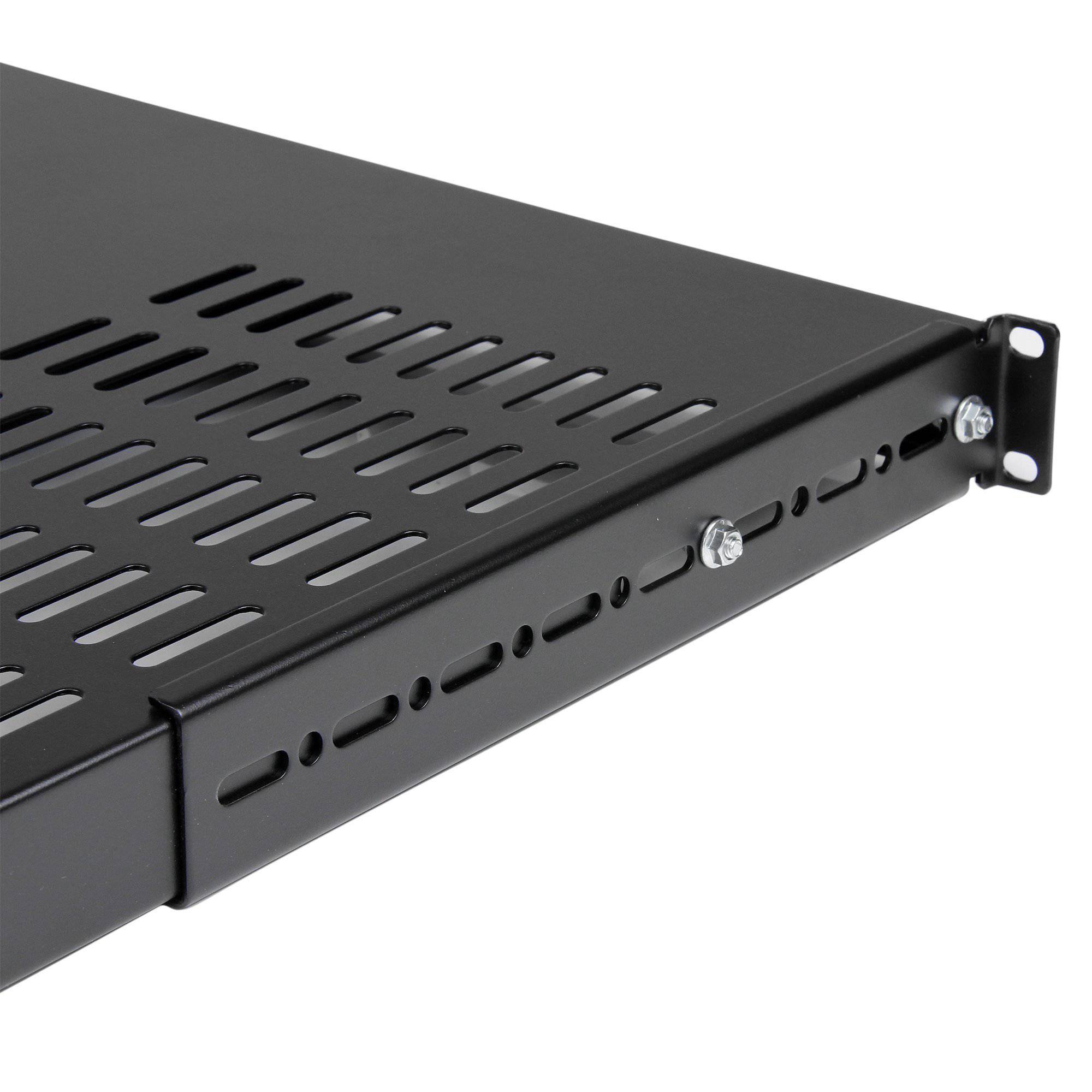 Startech 1U Adjustable Mounting Depth Vented Rack Mount Shelf - Heavy Duty Fixed Rack Shelf 113kg ADJSHELFHDV (Lifetime Local Warranty in Singapore) - Buy Singapore