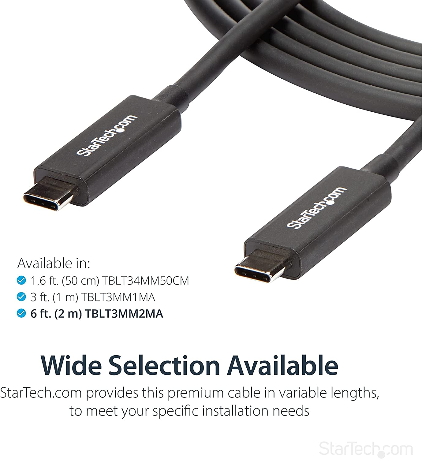 StarTech 2M THUNDERBOLT 3 USB C CABLE (40GBPS)(TBLT3MM2MA) - Win-Pro Consultancy Pte Ltd