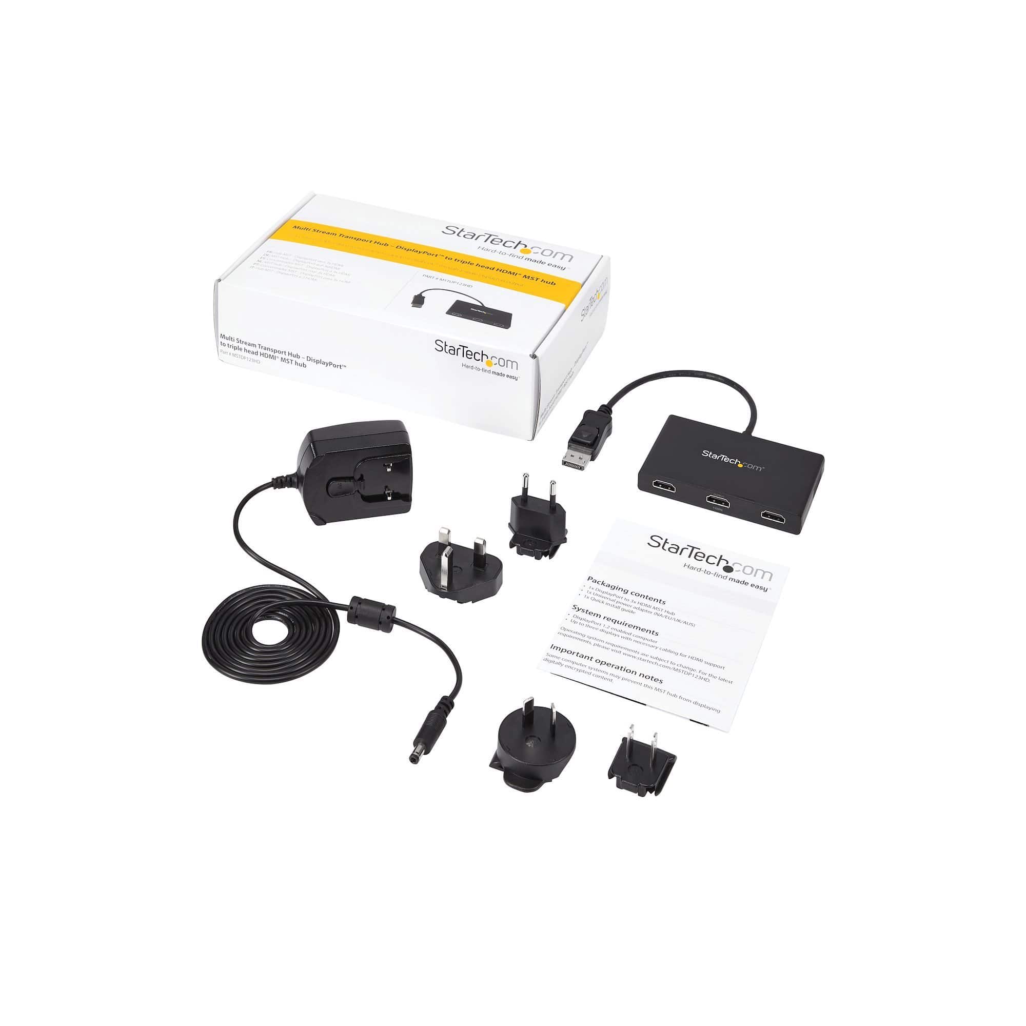 Startech DisplayPort to HDMI Multi-Monitor Splitter 3-Port MST Hub MSTDP123HD (3 years Local Warranty in Singapore) - Buy Singapore