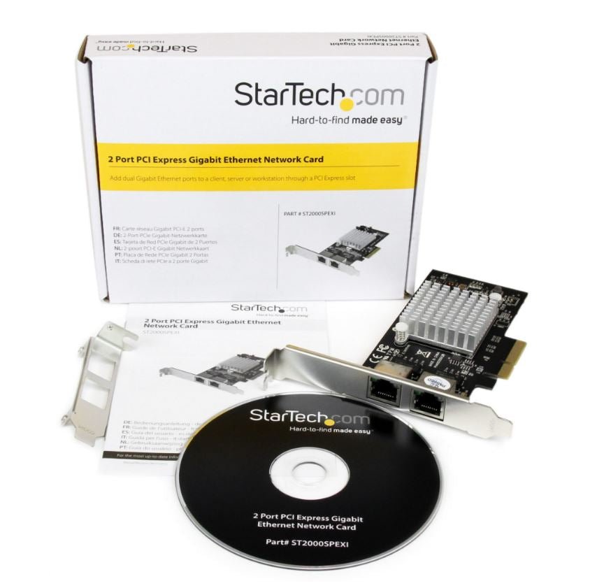 StarTech DUAL PORT PCI EXPRESS (PCIE X4) GIGABIT ETHERNET SERVER ADAPTER - 2 PORT NETWORK CARD (ST2000SPEXI) - Win-Pro Consultancy Pte Ltd