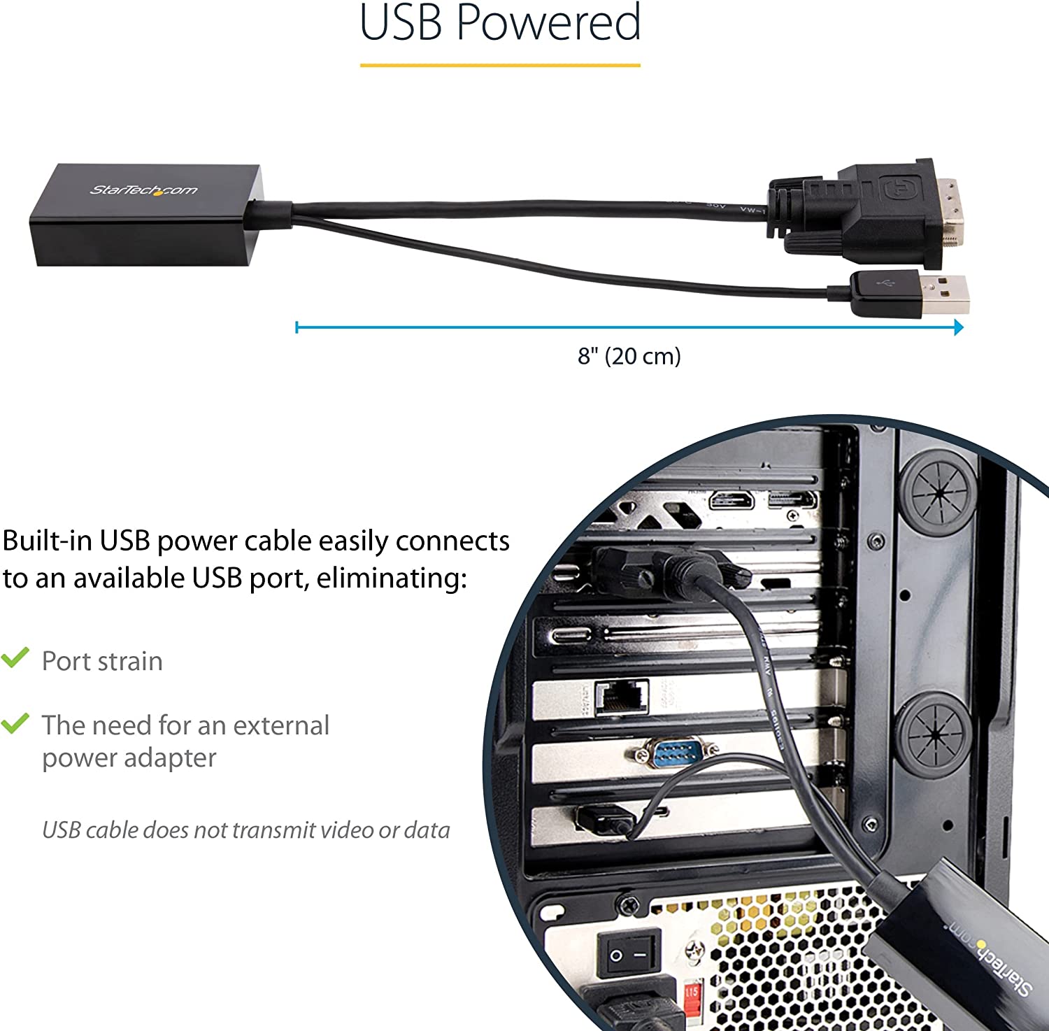 StarTech DVI TO DISPLAYPORT ADAPTER - USB POWER(DVI2DP2) - Win-Pro Consultancy Pte Ltd