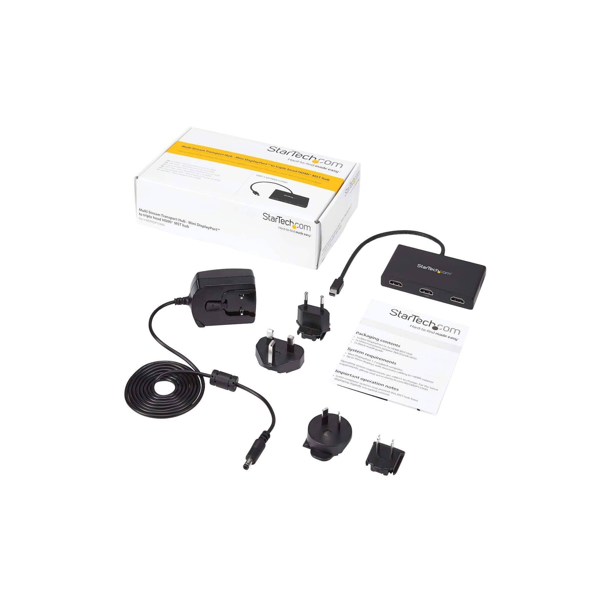 Startech Mini DisplayPort to HDMI Multi-Monitor Splitter 3-Port MST Hub MSTMDP123HD (3 years Local Warranty in Singapore) - Buy Singapore