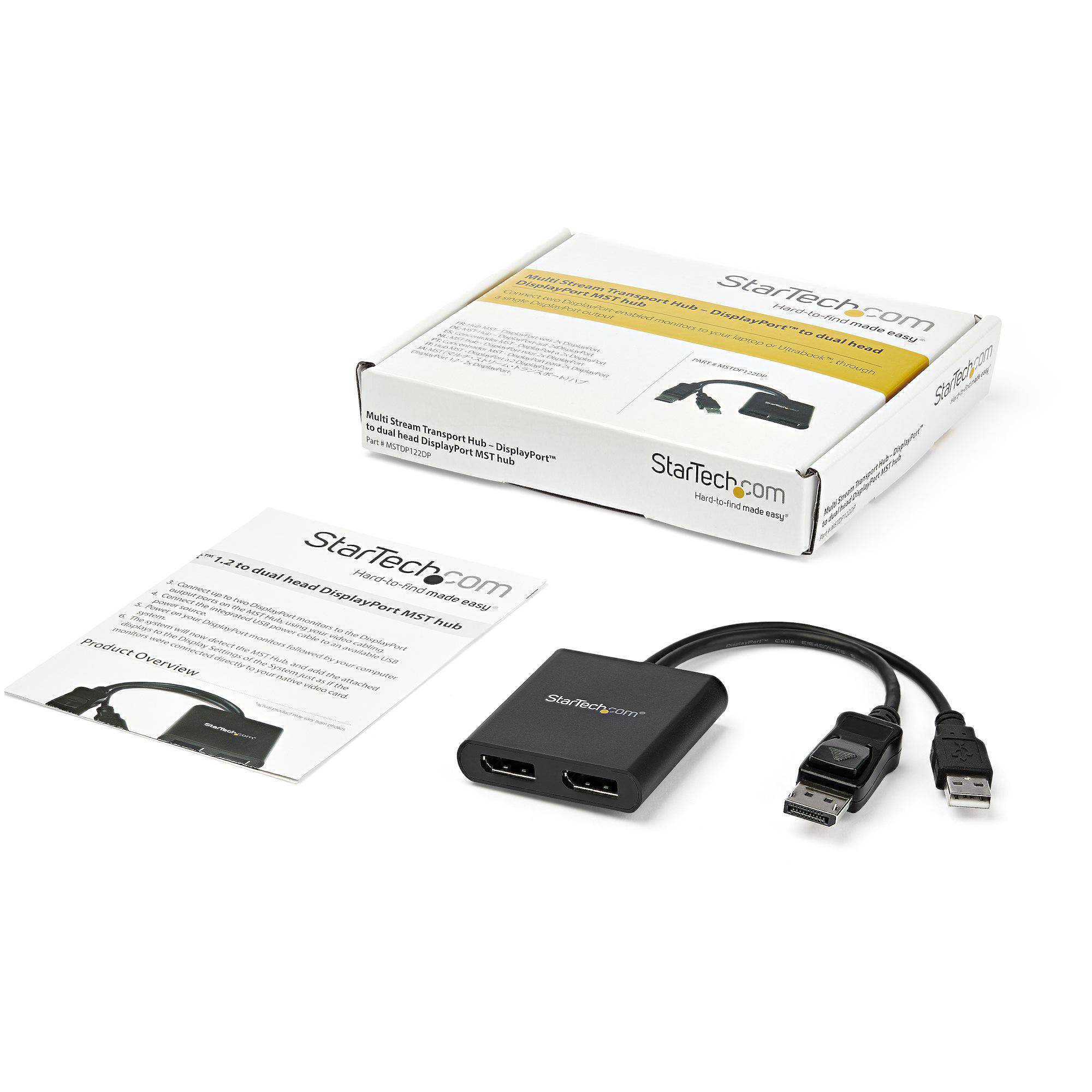 Startech MST HUB - DISPLAYPORT TO 2X DISPLAYPORT MULTI STREAM TRANSPORT HUB MSTDP122DP (3 years Local Warranty in Singapore) - Buy Singapore