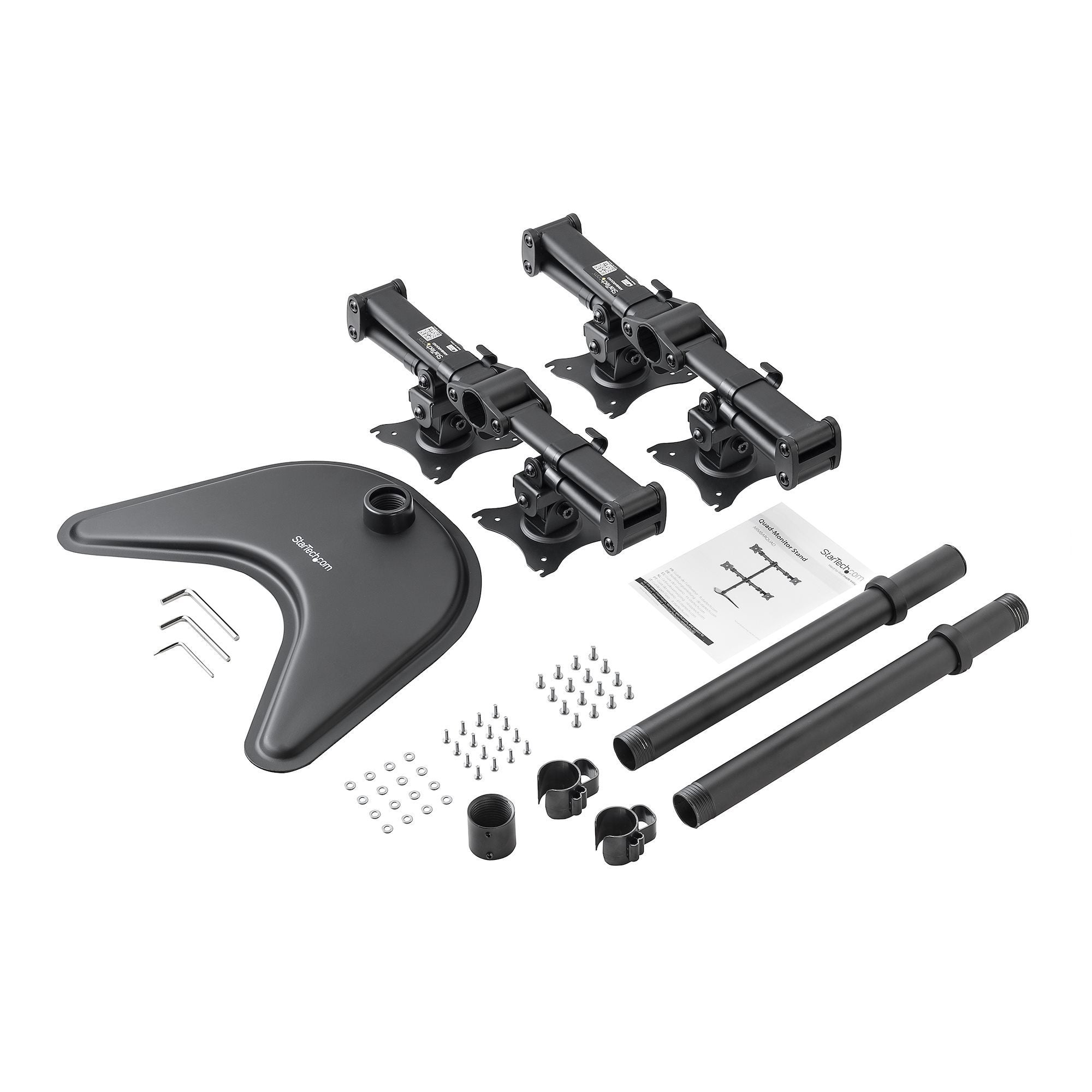 StarTech Quad-Monitor Desktop Stand - Adjustable 4 Monitors Stand - Height Adjustable ARMBARQUAD - IT Buy Singapore Powered by Win-Pro