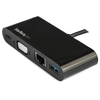 StarTech USB C Multiport Adapter - Mini USB-C Dock w/ Single Monitor VGA 1080p Video - 60W Power Delivery Passthrough - USB 3.1 Gen 1 Type-A 5Gbps, Gigabit Ethernet - Docking Station DKT30CVAGPD - Buy Singapore