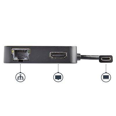 Startech USB C Multiport Adapter - Portable USB-C Mini Dock 4K HDMI Video - Gigabit Ethernet, USB 3.0 Hub (1x USB-A 1x USB-C) - USB Type-C Multiport Adapter - Thunderbolt 3 Compatible DKT30CHD - Buy Singapore