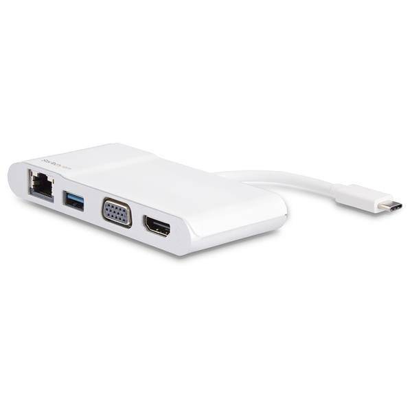 Startech USB-C Multiport Adapter - USB-C Travel Dock with 4K HDMI or 1080p VGA - Gigabit Ethernet, 5Gbps USB-A 3.0 - USB-C Digital AV Adapter - USB Type-C/Thunderbolt 3 Laptops - White DKT30CHVW (3 years Local Warranty in Singapore) - Buy Singapore