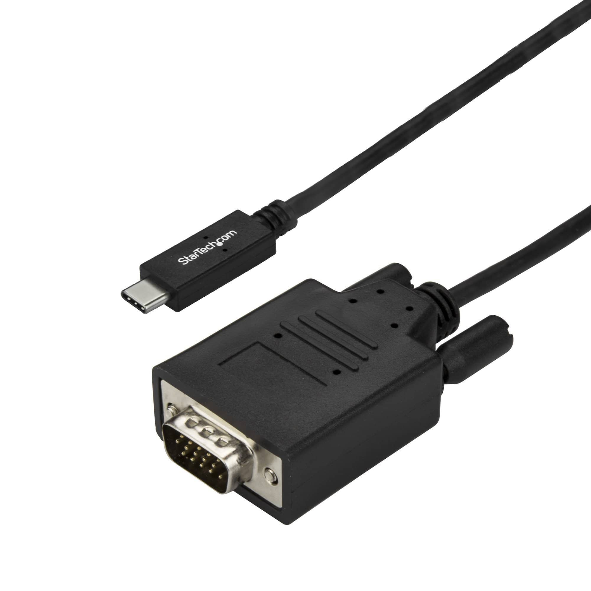 Startech USB C to VGA 3m Cable - 1920x1200/1080p USB Type C to VGA Video Adapter Cable - Thunderbolt 3 Compatible - Black- CDP2VGA3MBNL - Buy Singapore