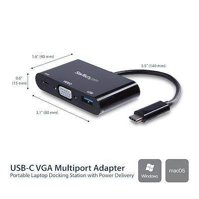 StarTech USB-C VGA Multiport Adapter - USB 3.0 Port - 60W PD CDP2VGAUACP - Buy Singapore
