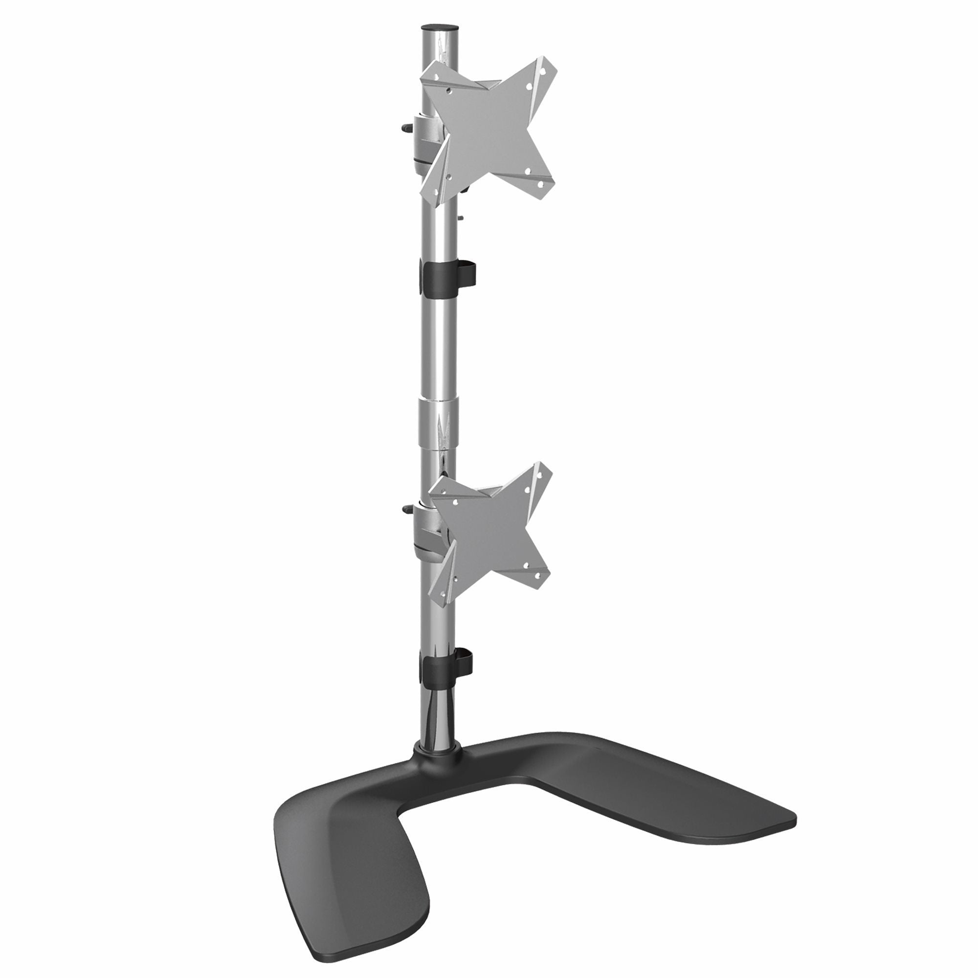 Startech Vertical Dual Monitor Stand - Ergonomic Desktop Stacked Two Monitor Stand up to 27 inch VESA Mount Displays, Free Standing Universal Monitor Mount, Height Adjustable Silver ARMDUOVS - IT Buy Singapore Powered by Win-Pro