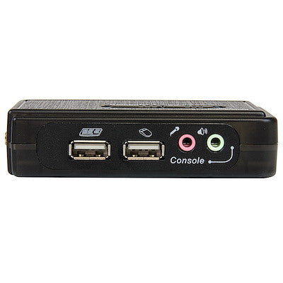 Startech.Com 2 PORT BLACK USB KVM SWITCH KIT WITH AUDIO AND CABLES - DUAL PORT DESKTOP USB VGA KVM SWITCH SV211KUSB (2 Years Manufacture Local Warranty In Singapore)