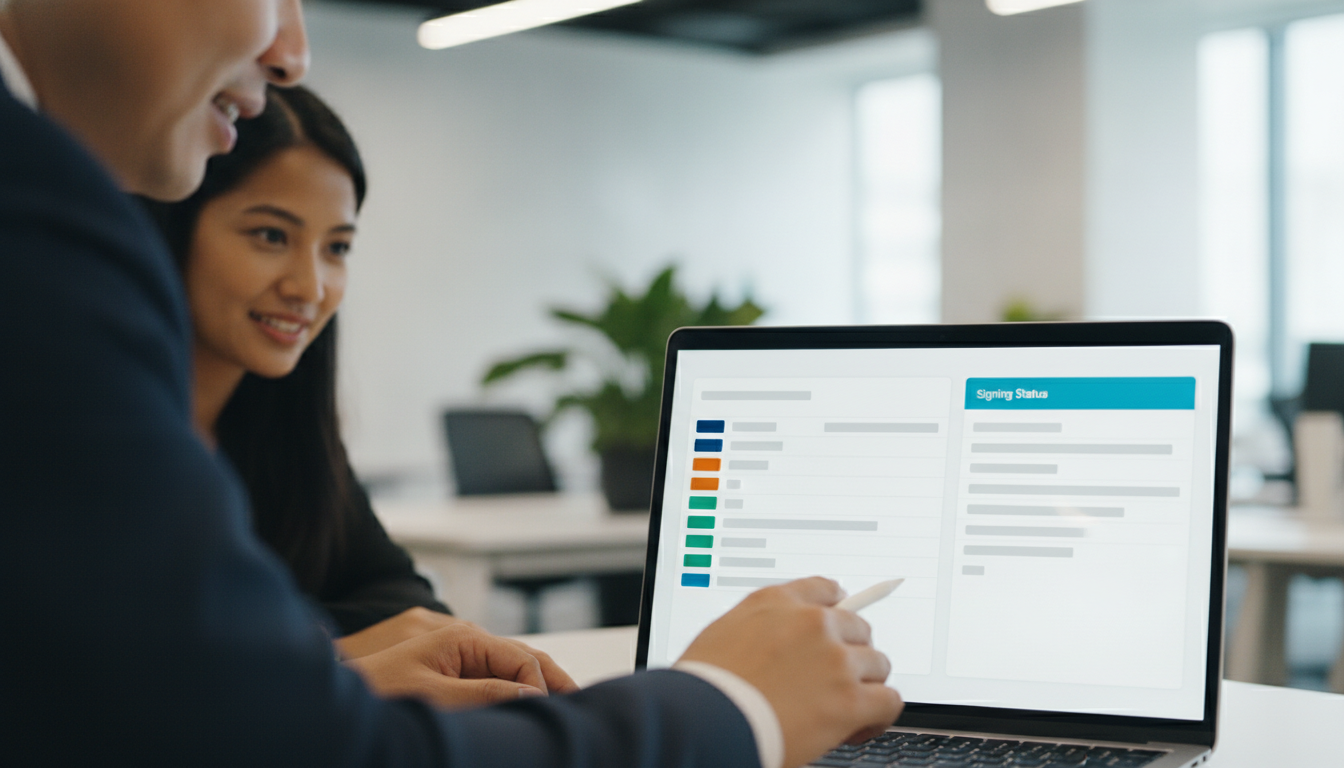Foxit eSign Business dashboard showing document status across a team