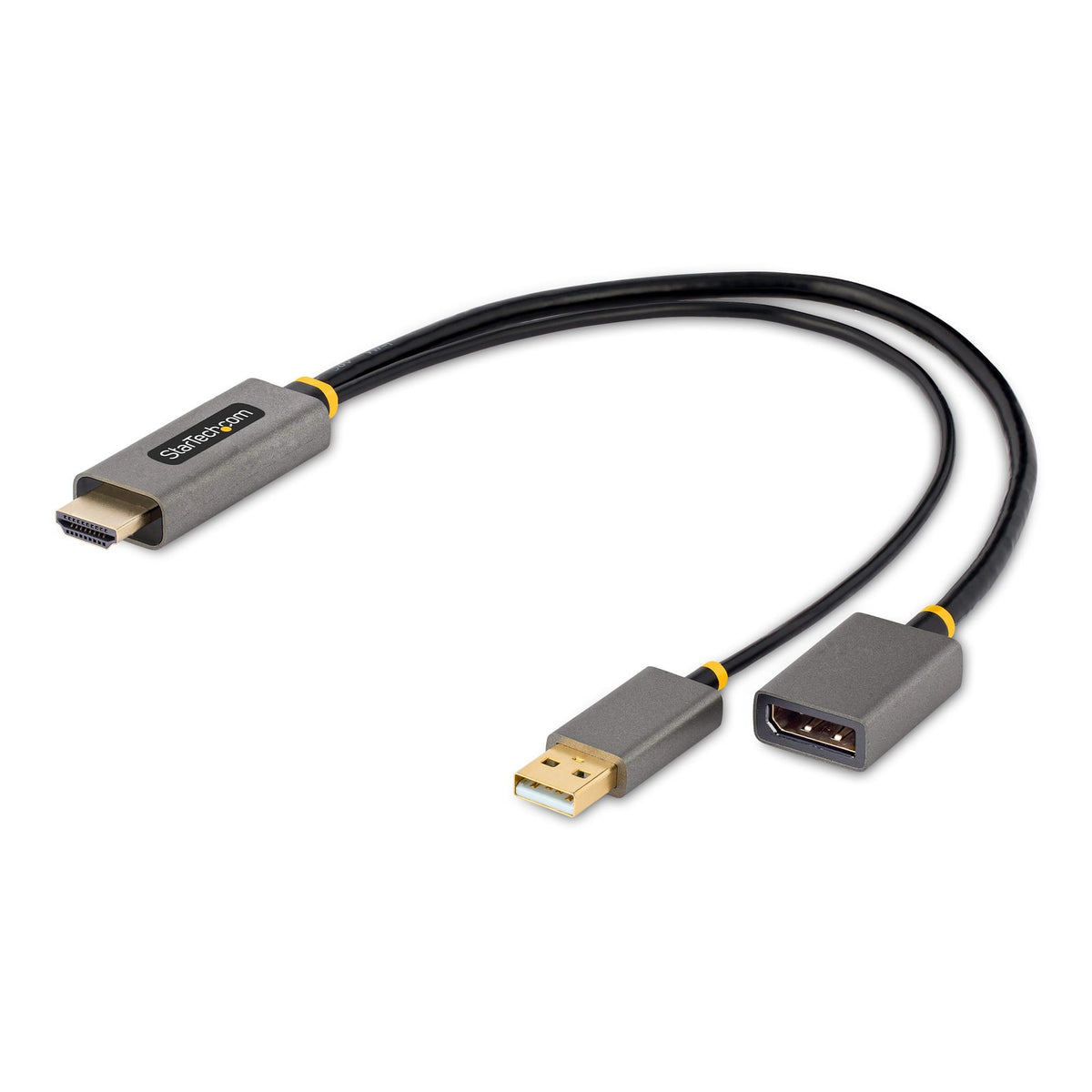 StarTech 1ft (30cm) HDMI to DisplayPort Adapter Cable, Active 4K 60Hz HDMI 2.0 to DP 1.2 Converter, HDR, USB Bus Powered, HDMI (128-HDMI-DISPLAYPORT) product image