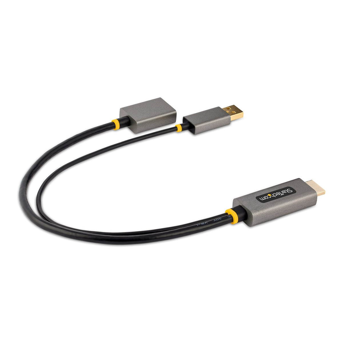 StarTech 1ft (30cm) HDMI to DisplayPort Adapter Cable, Active 4K 60Hz HDMI 2.0 to DP 1.2 Converter, HDR, USB Bus Powered, HDMI (128-HDMI-DISPLAYPORT) product image