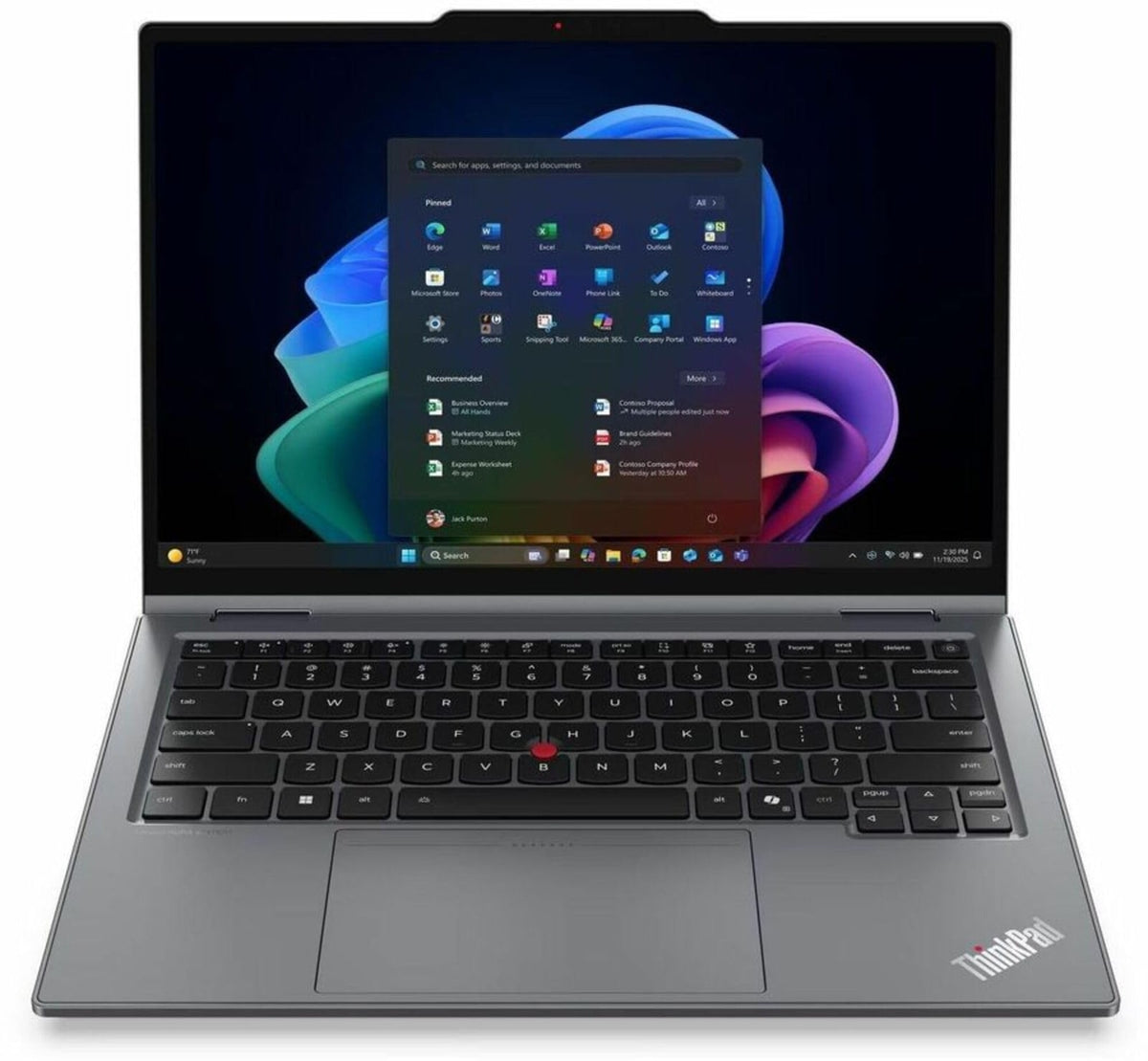 Lenovo ThinkPad X1 2in1 Gen 11: PTL: 14" WUXGA (1920x1200) IPS 500nits Anti-glare / Anti-smudge, 100% sRGB, 60Hz, Low Power (21V9003TSG) product image
