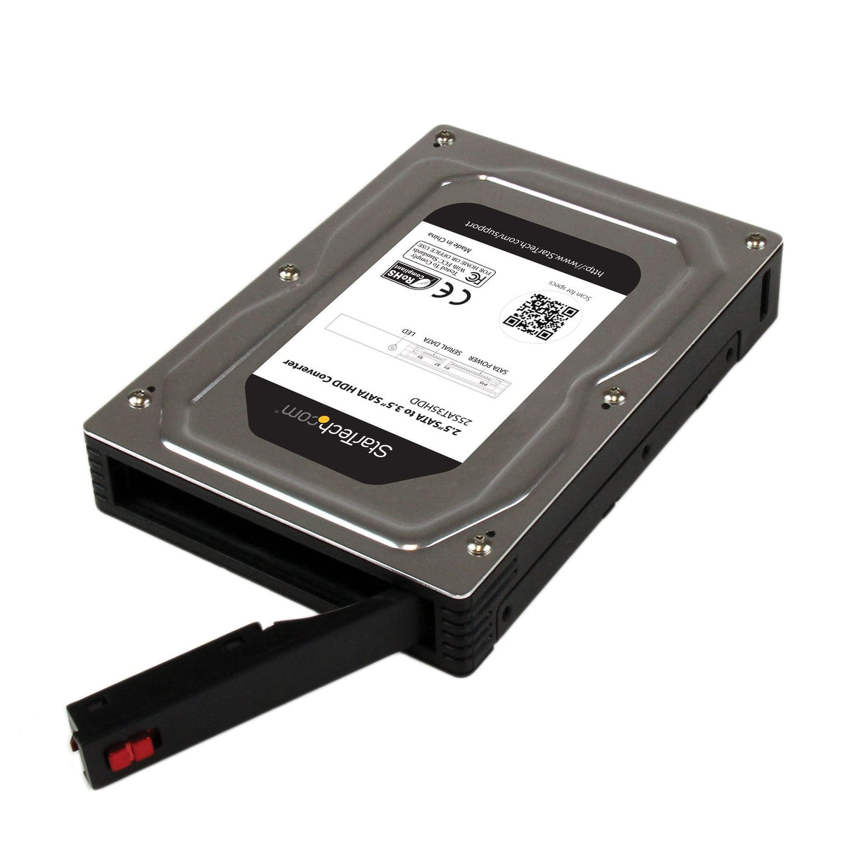 StarTech 2.5" to 3.5" SATA Aluminum Hard Drive Adapter Enclosure with SSD / HDD Height up to 12.5mm (25SAT35HDD) product image