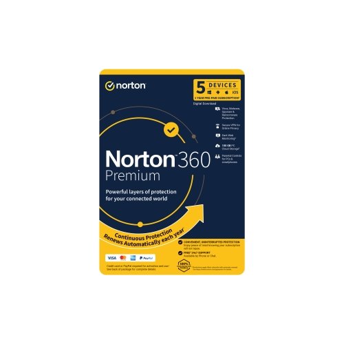 Norton 360 Premium 1 User 5 Device 12 Months